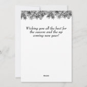 Elegant Black Botanical Vintage Frame Christmas シーズンカード (裏面)