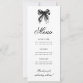 Elegant Black Bow 16th Birthday Party Program Menu 招待状 (裏面)