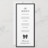 Elegant Black Bow 16th Birthday Program Menu 招待状 (裏面)