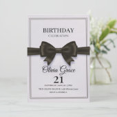 Elegant Black Bow Birthday Invitation 招待状 (スタンド正面)