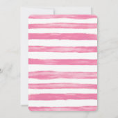 Elegant Black Bow Birthday Invite - Pink Stripe 招待状 (裏面)