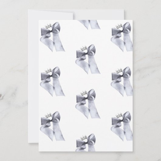 Elegant Black Bow Birthday Party  招待状 (裏面)