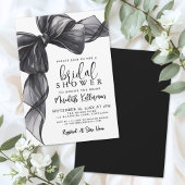Elegant Black Bow Bridal Shower 招待状