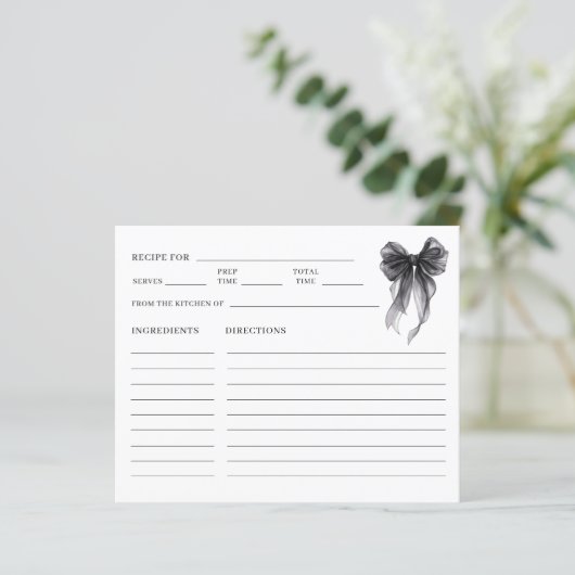 Elegant Black Bow Bridal Shower Recipe (スタンド正面)