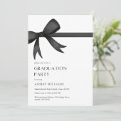 Elegant Black Bow Graduation Party 招待状 (スタンド正面)