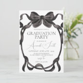 Elegant Black Bow Graduation Party Invite 招待状 (スタンド正面)