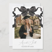 Elegant Black Bow Graduation Party Invite 招待状 (裏面)