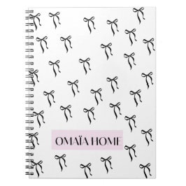 Elegant Black Bow Pattern by OMAÏA HOME ノートブック