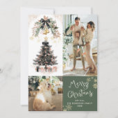Elegant Black Bow Tree Merry Christmas 2 Photo シーズンカード (正面)