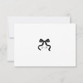 Elegant Black Bow Wedding Thank you card  サンキューカード (裏面)