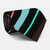 Elegant Black Brown Blue Stripes Groom Gift   ネクタイ (ロール)