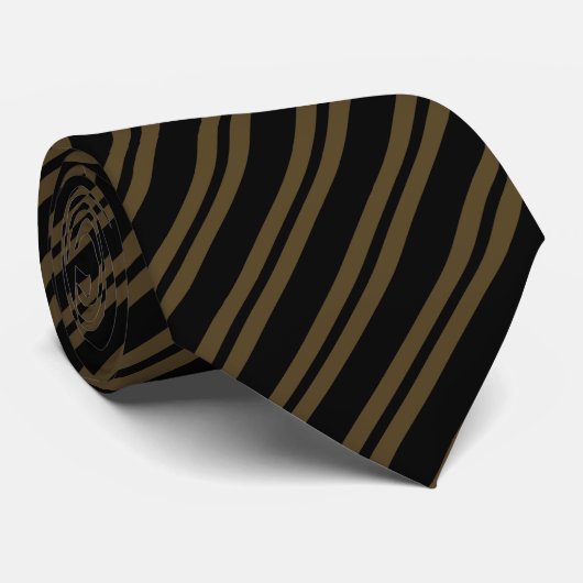 Elegant black &brown stripes groomsmen wedding ネクタイ (ロール)