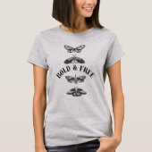 Elegant Black Butterflies Vertical Design — Grey T Tシャツ (正面)