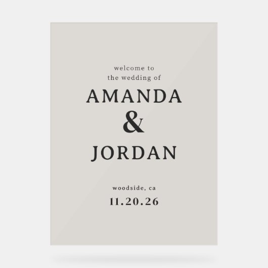 Elegant Black Calligraphy アクリルサイン (正面)