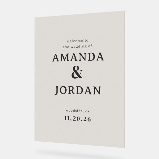 Elegant Black Calligraphy アクリルサイン (傾斜)