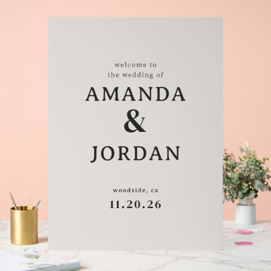 Elegant Black Calligraphy アクリルサイン (ウェディング)