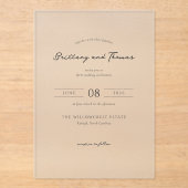 Elegant Black Calligraphy アクリル招待状 (正面)