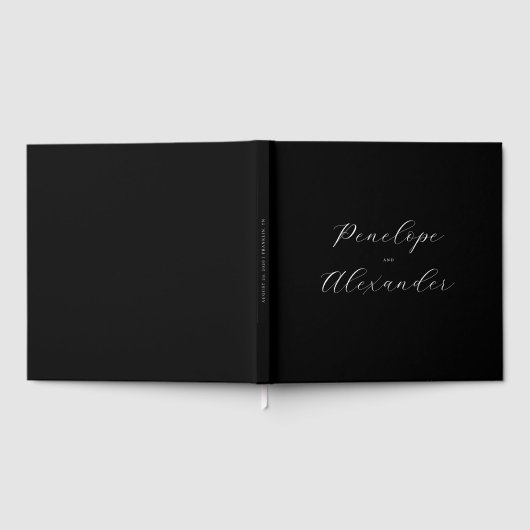 Elegant Black Calligraphy ゲストブック (全面)
