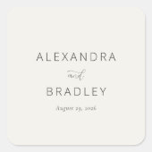 Elegant Black Calligraphy スクエアシール (正面)