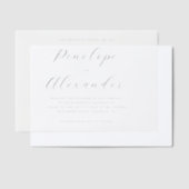 Elegant Black Calligraphy ベラム紙招待状 (オフセット)