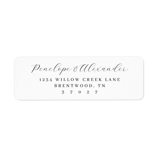 Elegant Black Calligraphy ラベル (正面)