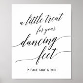 Elegant Black Calligraphy Dancing Feet Sign ポスター (正面)