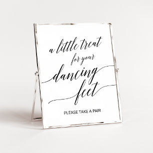 Elegant Black Calligraphy Dancing Feet Sign ポスター