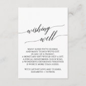 Elegant Black Calligraphy Wedding Wishing Well エンクロージャーカード (正面)
