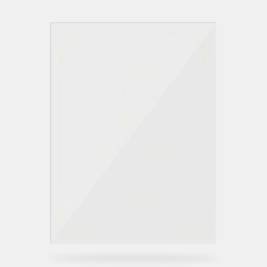 Elegant Black Calligraphy With Floral アクリルサイン (正面)