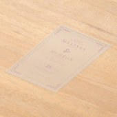 Elegant Black Calligraphy With Floral アクリル招待状 (レイダウン)