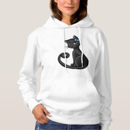 Elegant Black Cat Hoodie – Mystic & Cute Style パーカ