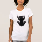 Elegant Black Cat Illustration Tシャツ (正面)