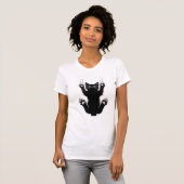 Elegant Black Cat Illustration Tシャツ (正面フル)