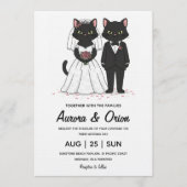 Elegant black cat wedding invitation 招待状 (正面)