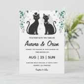 Elegant black cat wedding invitation 招待状 (スタンド正面)