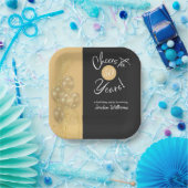 Elegant Black Cheers to 50 Years Birthday Party ペーパープレート (パーティー)