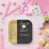 Elegant Black Cheers to 50 Years Birthday Party ペーパープレート (パーティー)