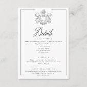 Elegant Black Chinoiserie Bird Crest Wedding エンクロージャーカード (正面)