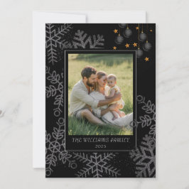 Elegant Black Christmas Greenery Wreath 4 Photo Ho シーズンカード