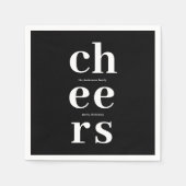 Elegant Black Christmas Napkin | Classic Holiday スタンダードカクテルナプキン (正面)