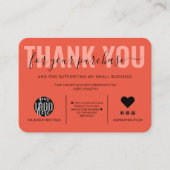 Elegant Black Coral Script Logo Customer Thank You 名刺 (正面)