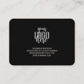 Elegant Black Coral Script Logo Customer Thank You 名刺 (裏面)