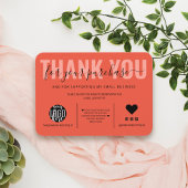 Elegant Black Coral Script Logo Customer Thank You 名刺