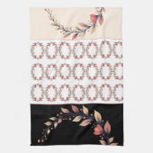 Elegant black cream and rose clay キッチンタオル (縦)