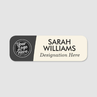 Elegant Black Cream Professional Logo Title 名札