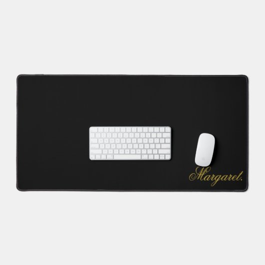 Elegant Black Desk Mat Featuring Your Name デスクマット (キーボード&マウス)
