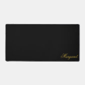 Elegant Black Desk Mat Featuring Your Name デスクマット (正面)