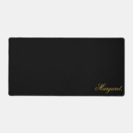Elegant Black Desk Mat Featuring Your Name デスクマット