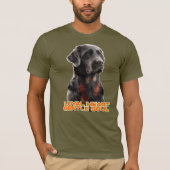 Elegant Black Dog Portrait-Realistic Pet Art Tシャツ (正面)