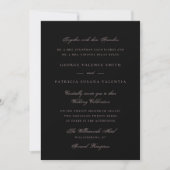 Elegant Black Dramatic Gray Script Wedding 招待状 (正面)